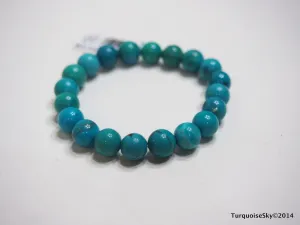 Natural pure turquoise beads bracelet 5.5 inches