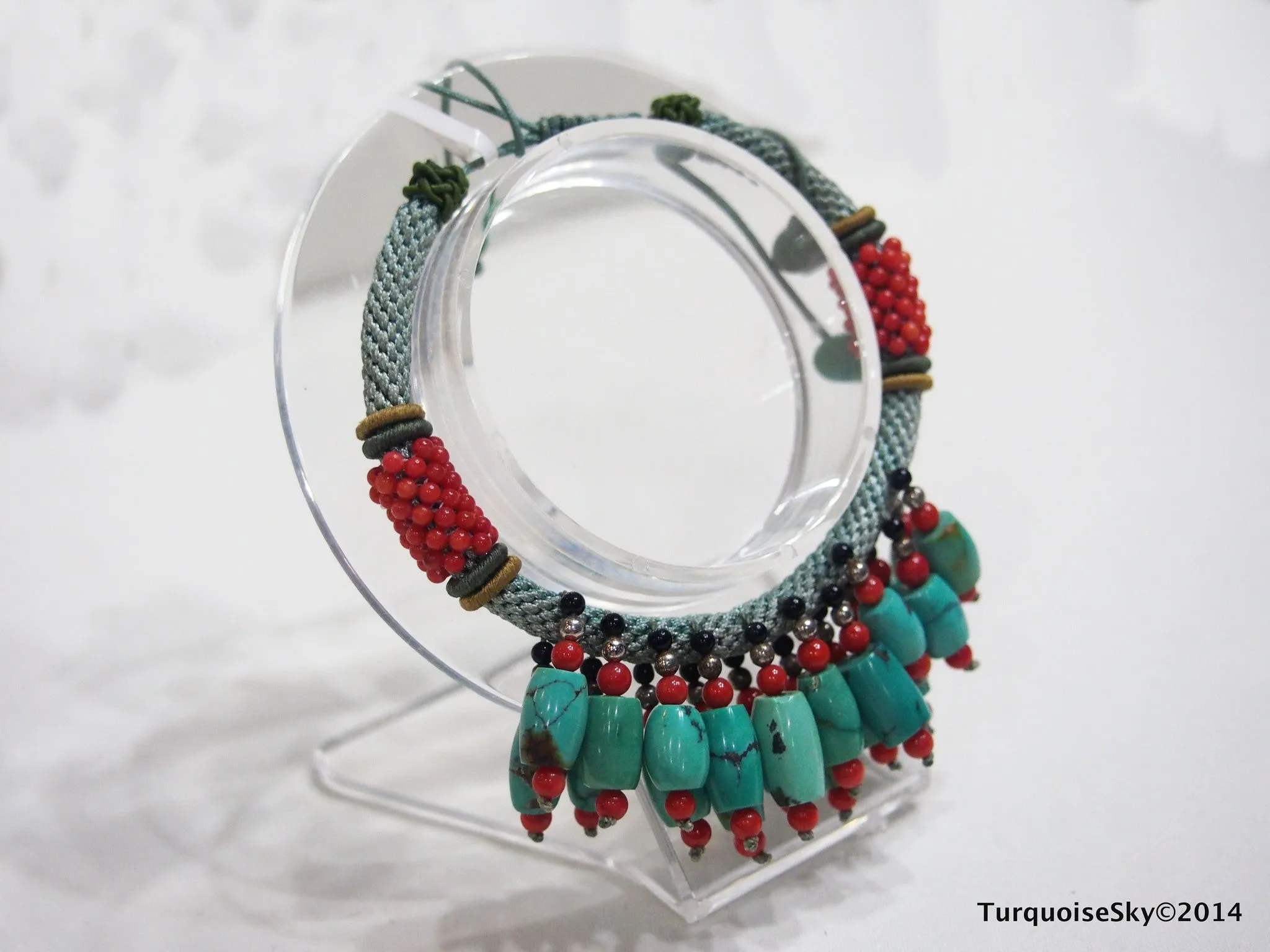 Natural pure turquoise beads bracelet