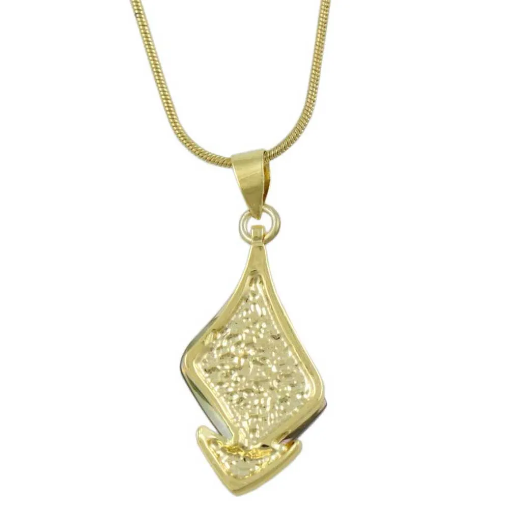 Natural Shell Sailboat Pendant on Gold-plated Chain - SLN801