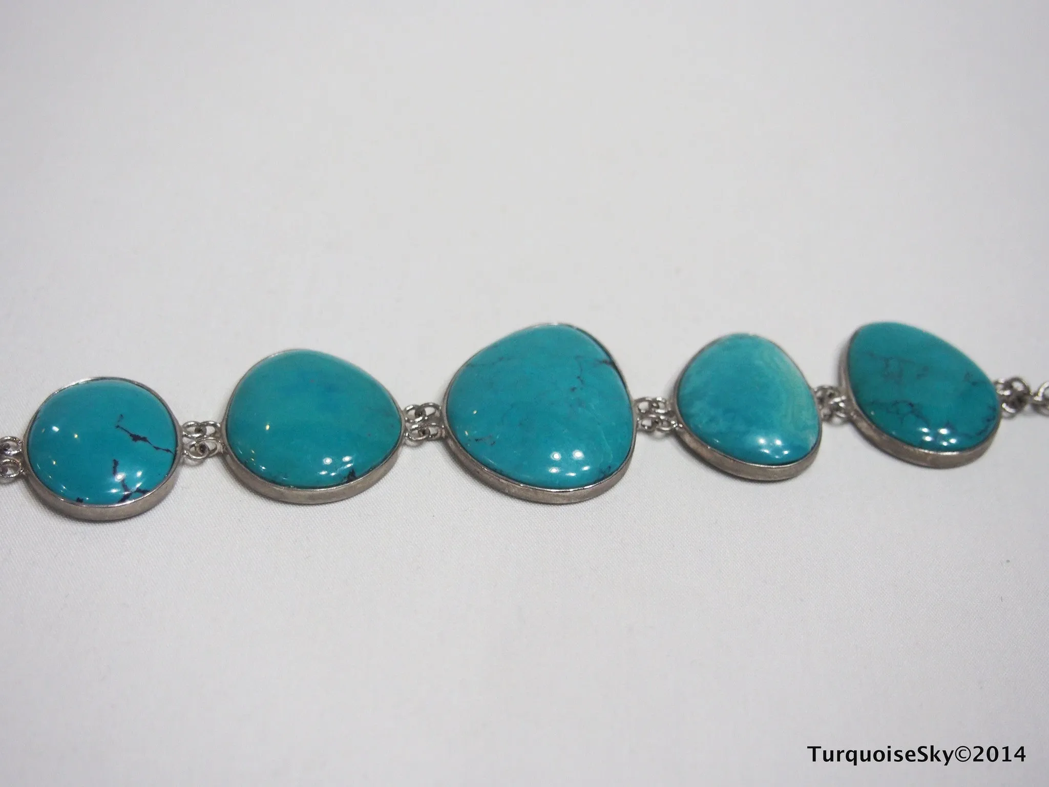 Natural turquoise bracelet 7.5 inches