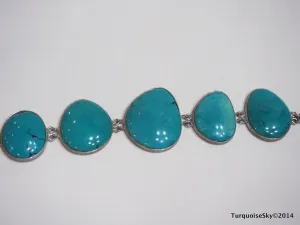 Natural turquoise bracelet 7.5 inches