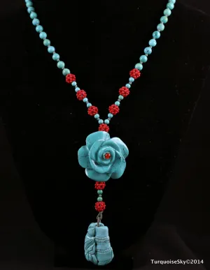 Natural turquoise necklace 18  inches