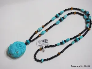 Natural turquoise necklace 26 inches