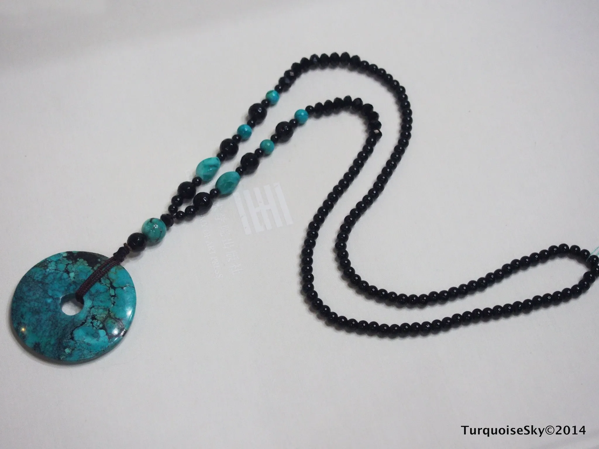 Natural turquoise necklace 26 inches