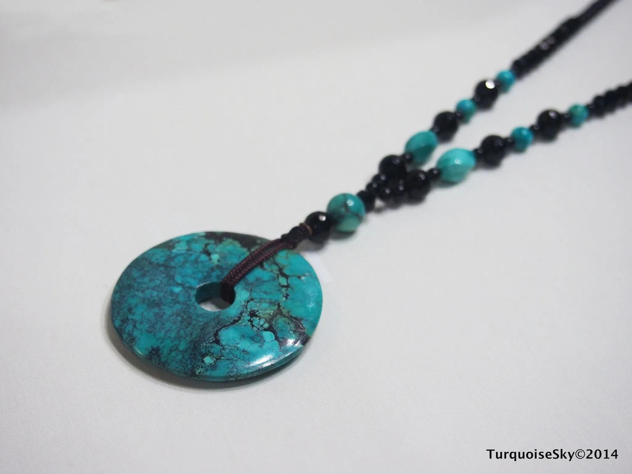 Natural turquoise necklace 26 inches