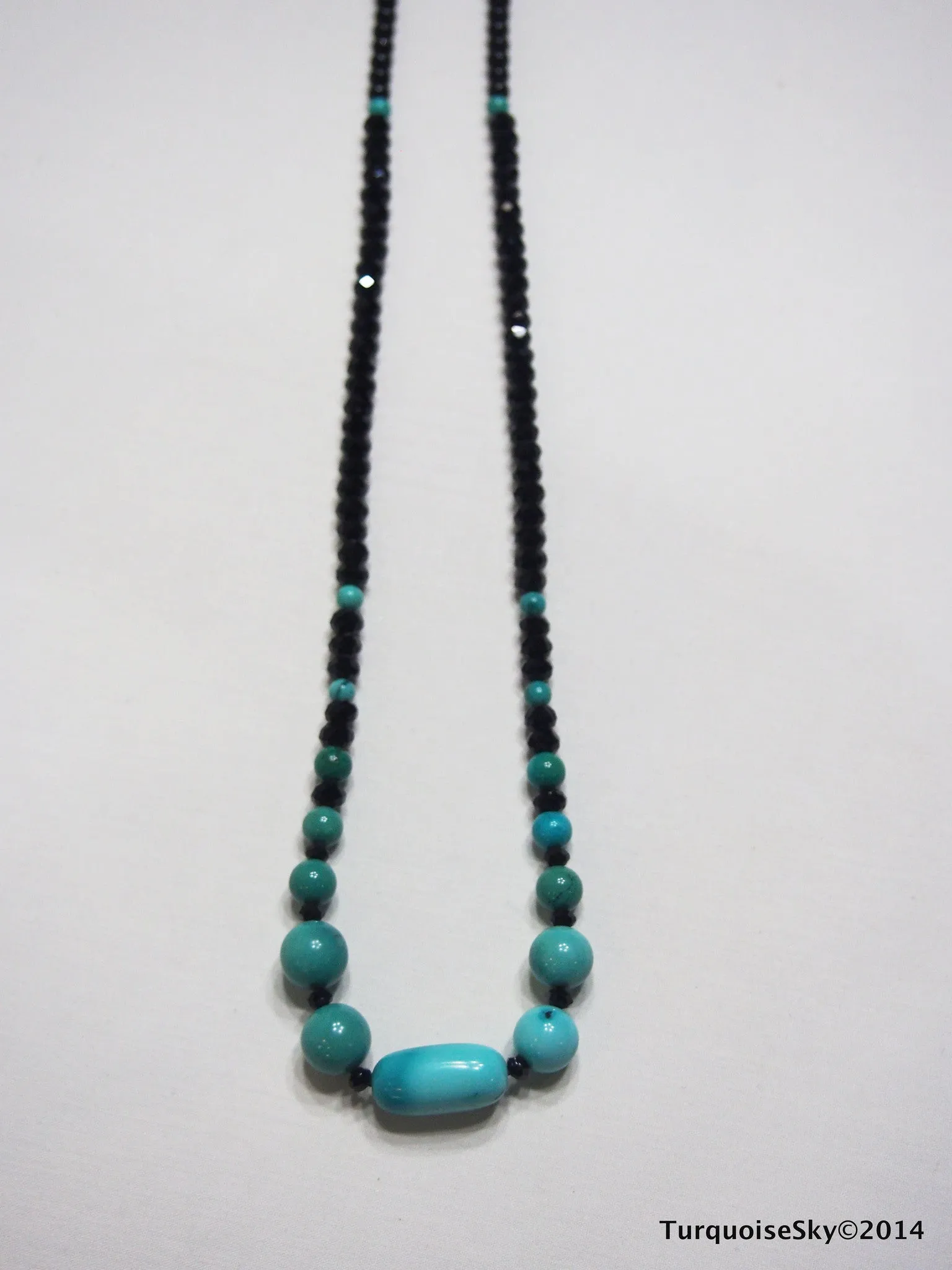Natural turquoise necklace 28 inches