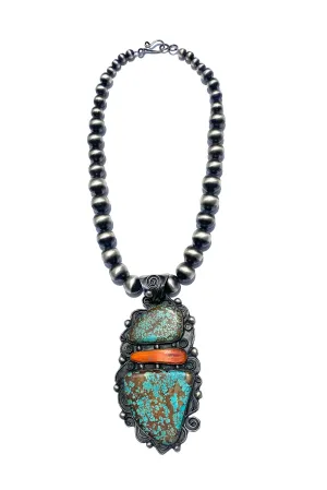 Navajo Chimney Butte Number 8 Turquoise Statement Necklace