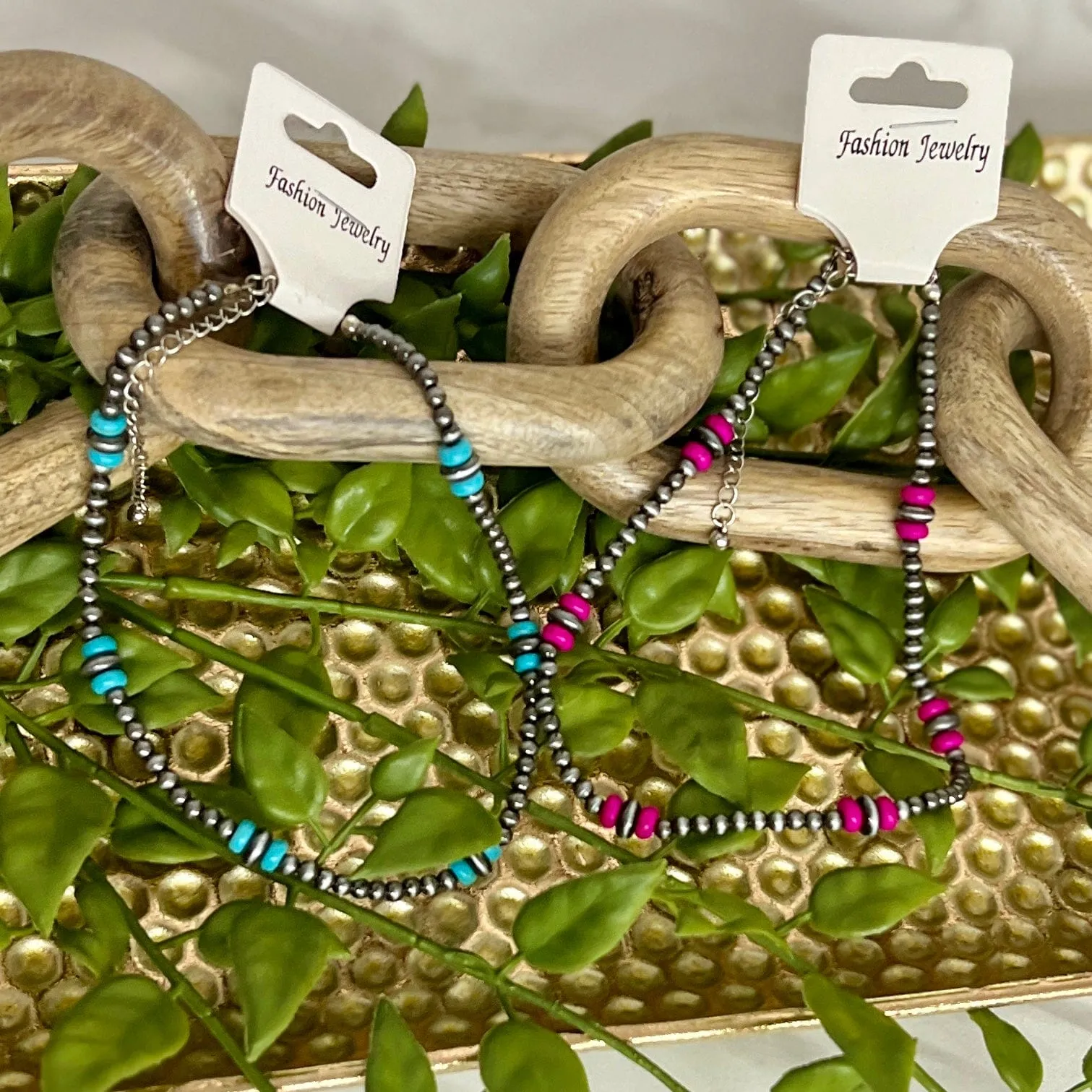 Navajo Pearls with Colored Stones