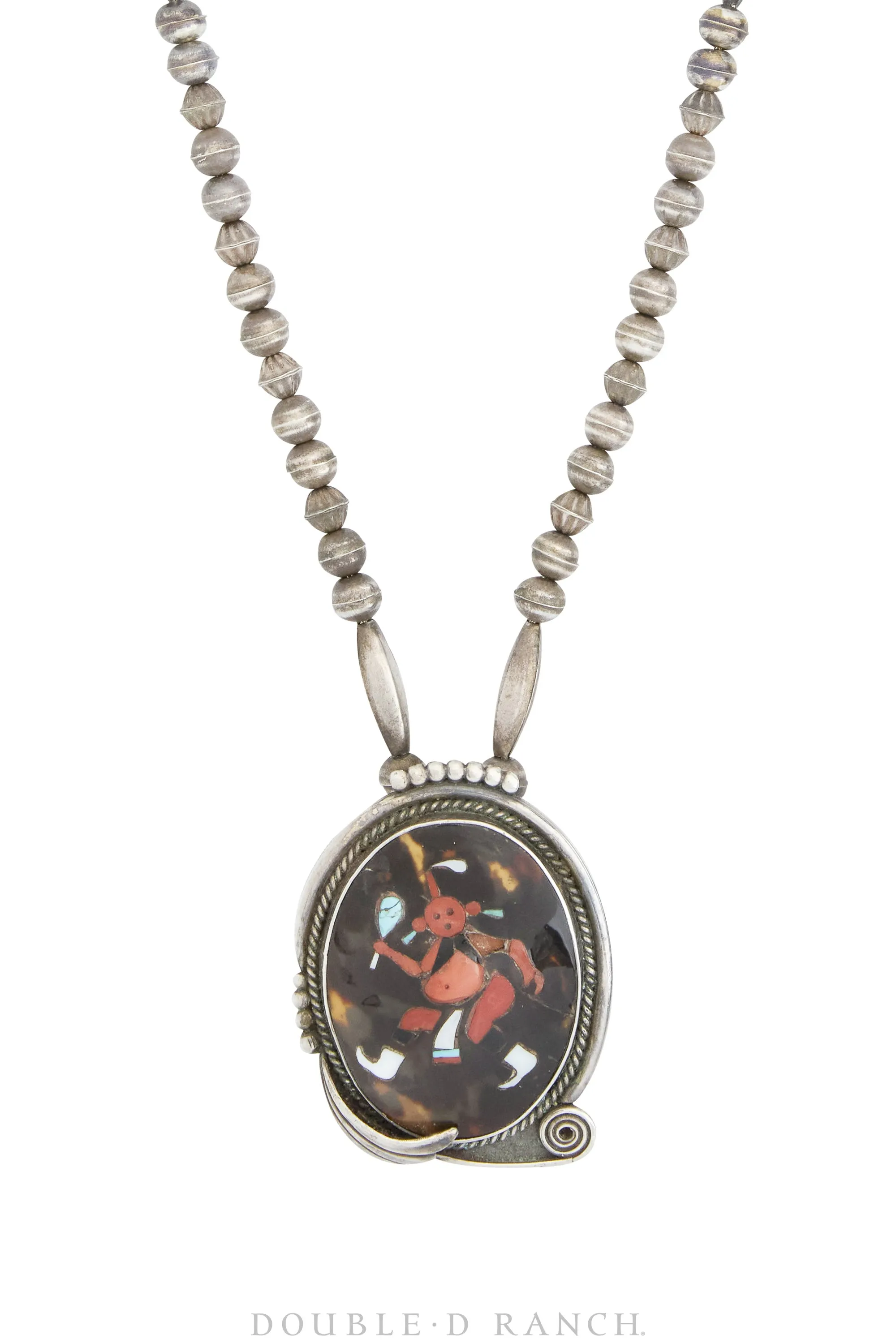 Necklace, Cuff & Ring Set, Inlay, Mudhead Ceremonial Figure, Hallmark, Published, Vintage, 1690