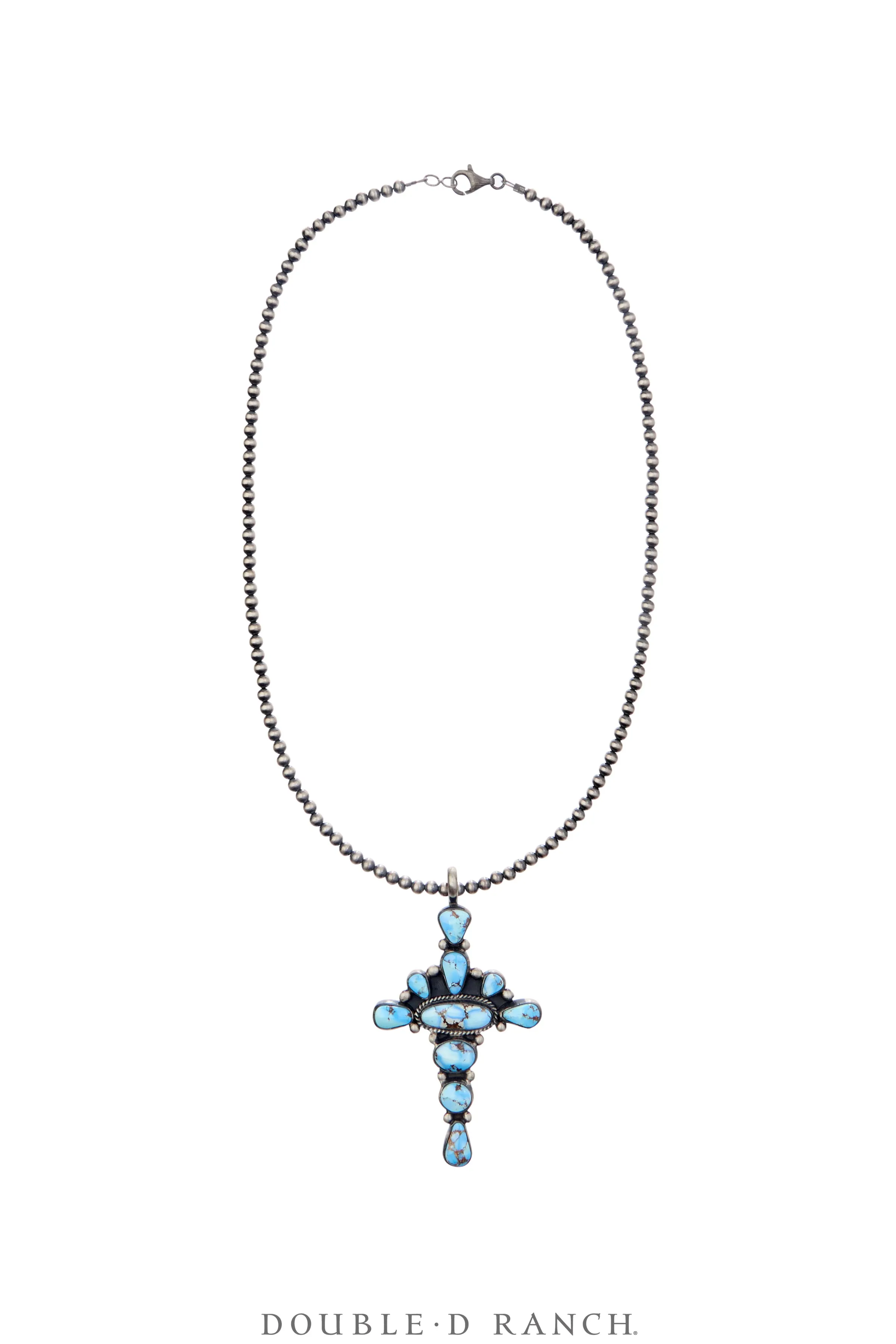Necklace, Pendant, Turquoise, Golden Hills, Cluster Cross, Hallmark, Contemporary, 3524