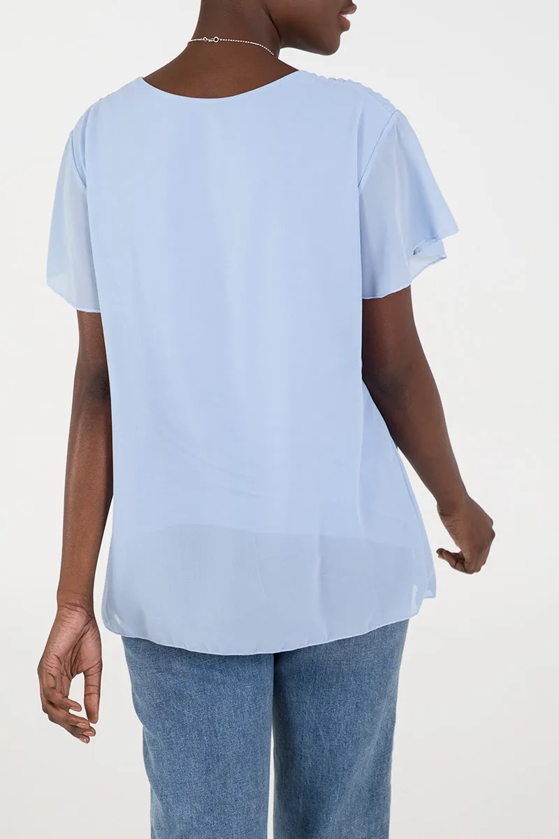 Necklace Pleated Top