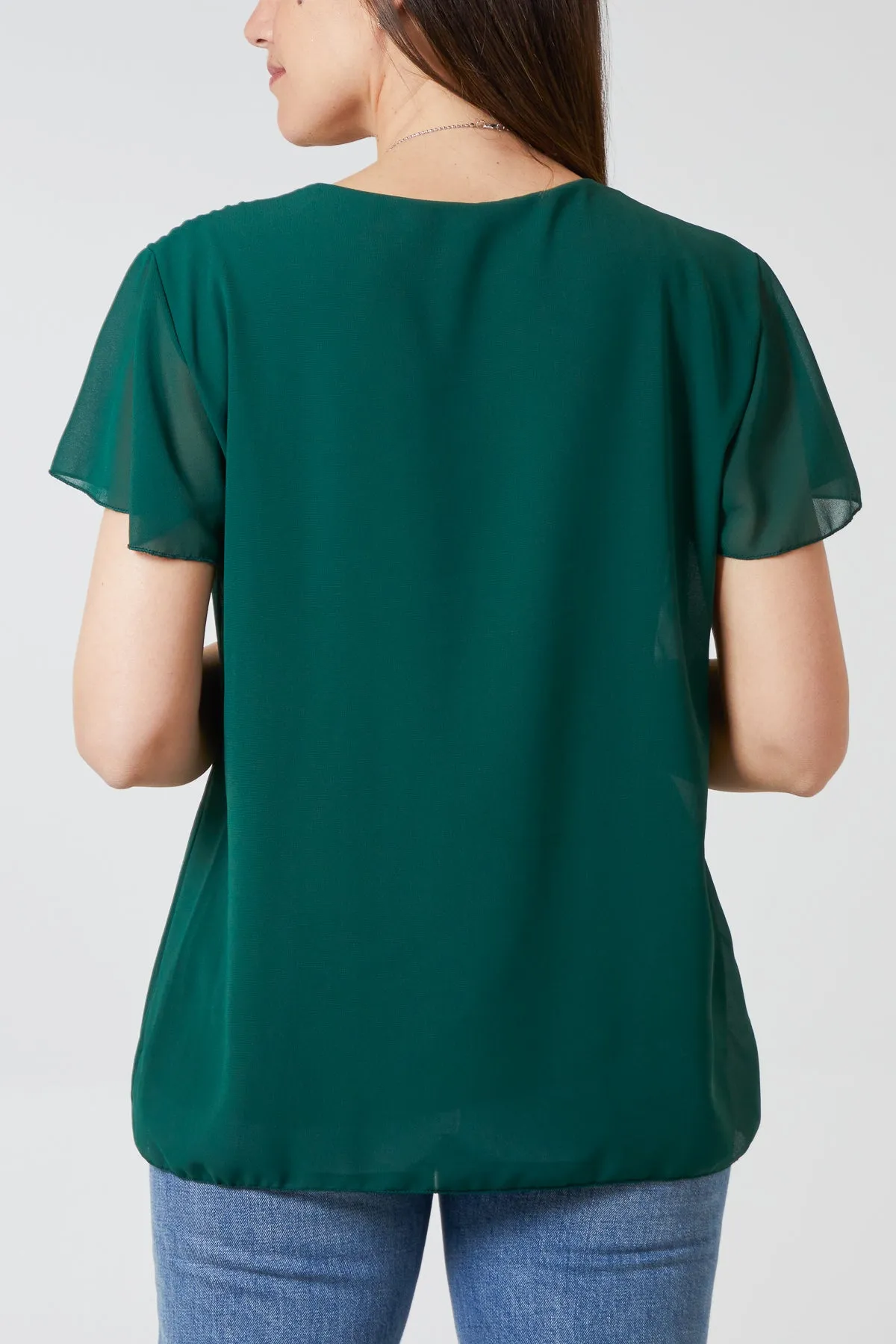 Necklace Pleated Top