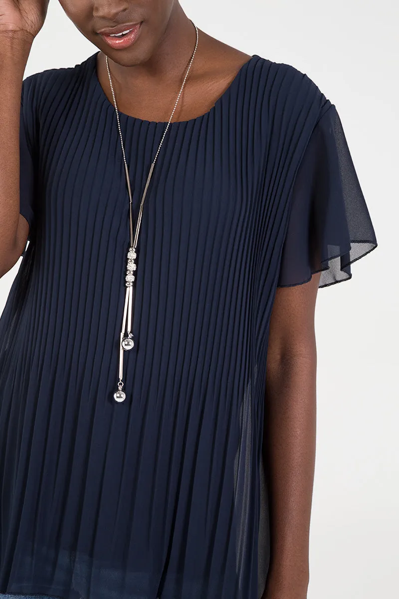 Necklace Pleated Top