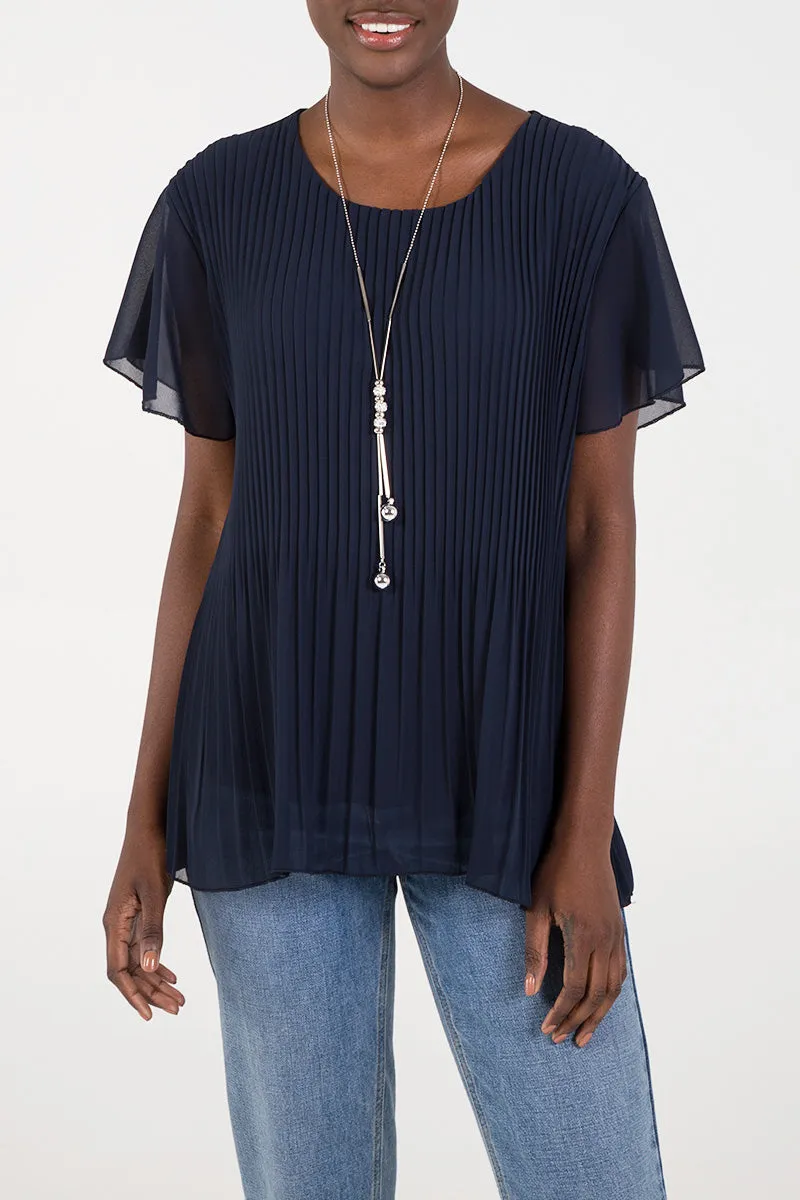 Necklace Pleated Top