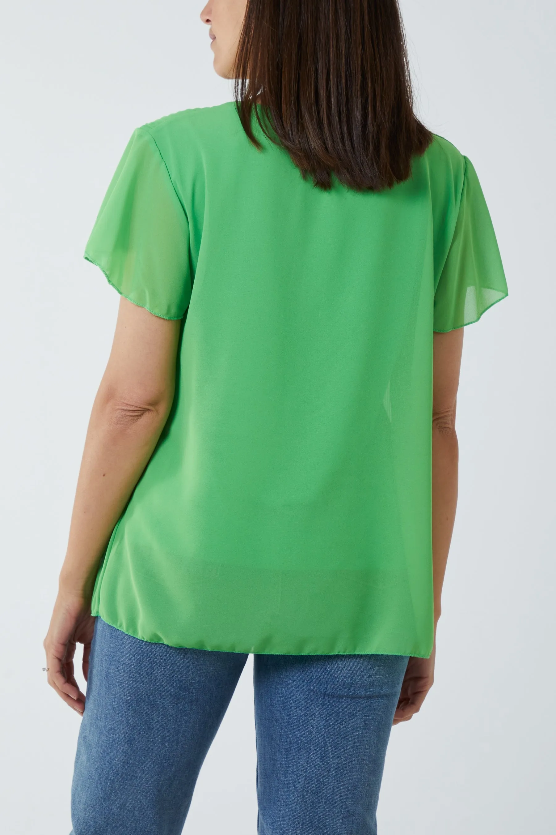 Necklace Pleated Top