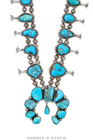Necklace, Squash Blossom, Turquoise, Hallmark, Vintage ‘70s, 3448
