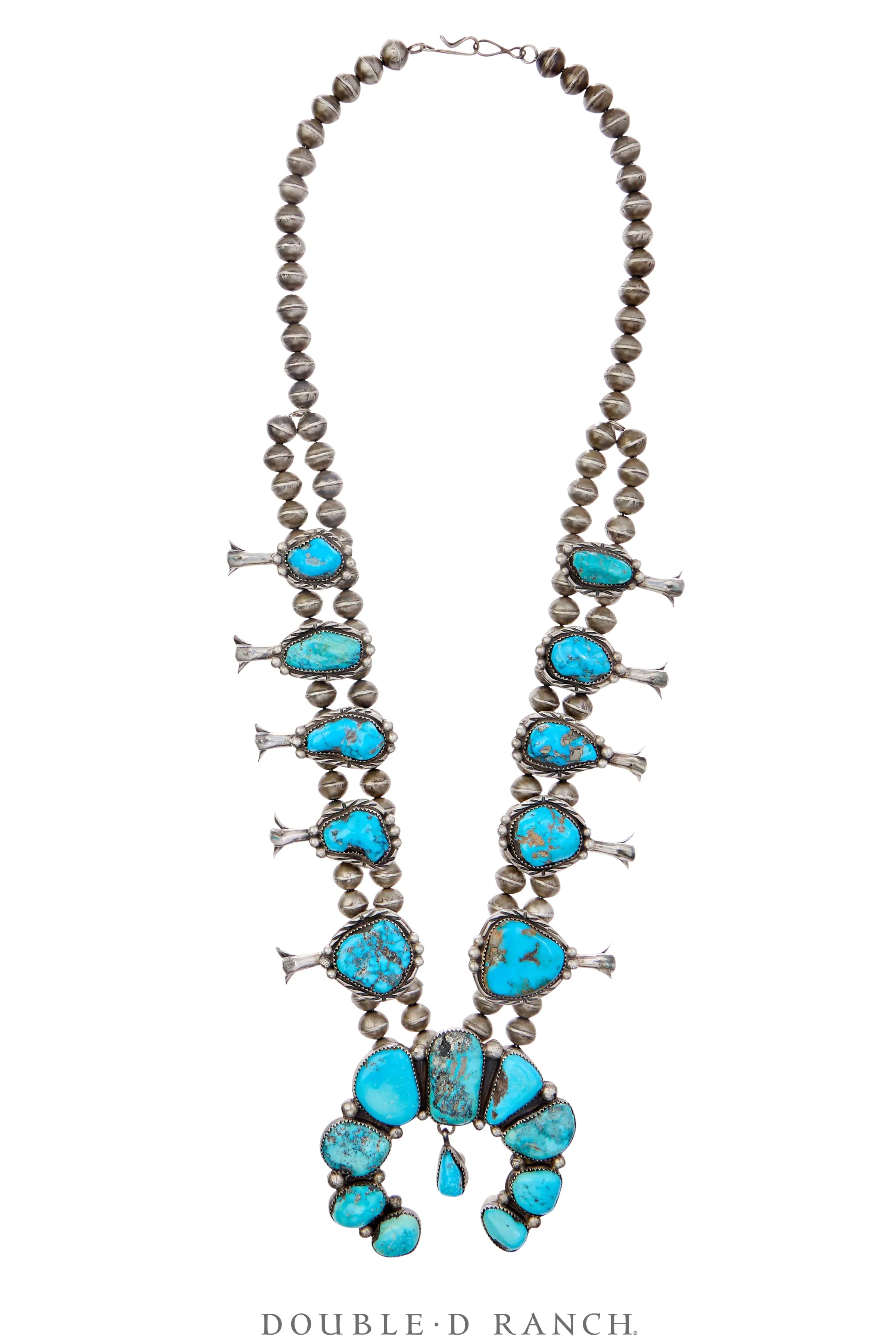 Necklace, Squash Blossom, Turquoise, Hallmark, Vintage ‘70s, 3448