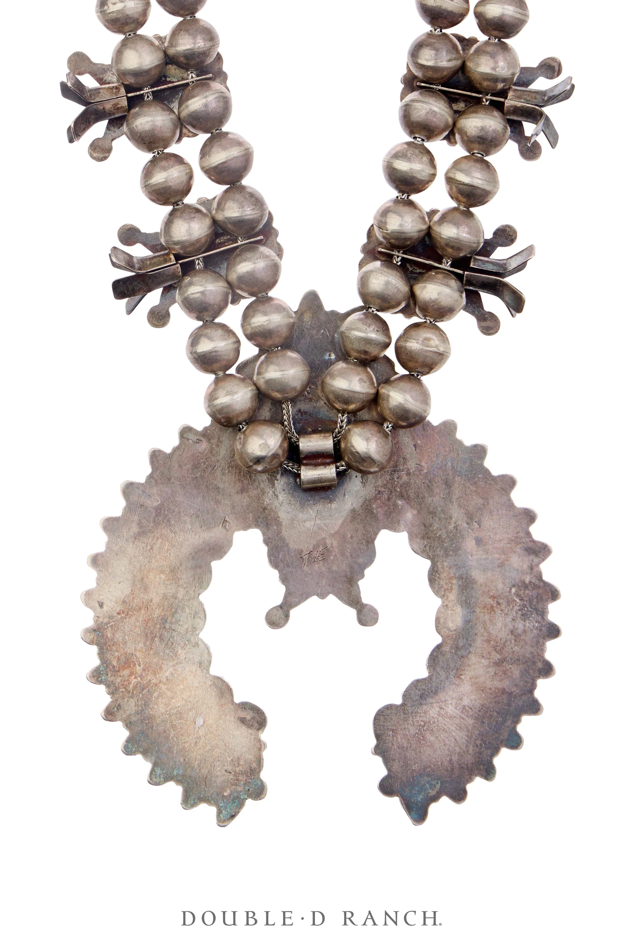 Necklace, Squash Blossom, Turquoise, Zuni, Vintage, 3449