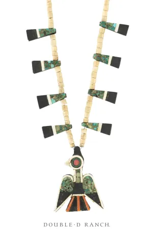 Necklace, Thunderbird, Santo Domingo Depression, Battery Bird, Vintage, 1940's, 3462