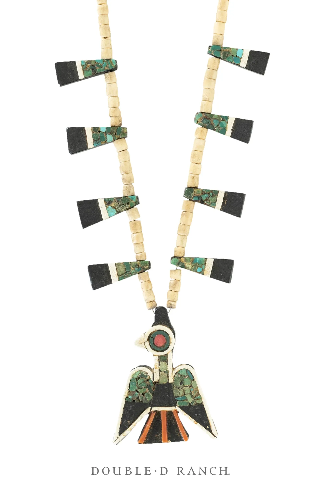 Necklace, Thunderbird, Santo Domingo Depression, Battery Bird, Vintage, 1940's, 3462