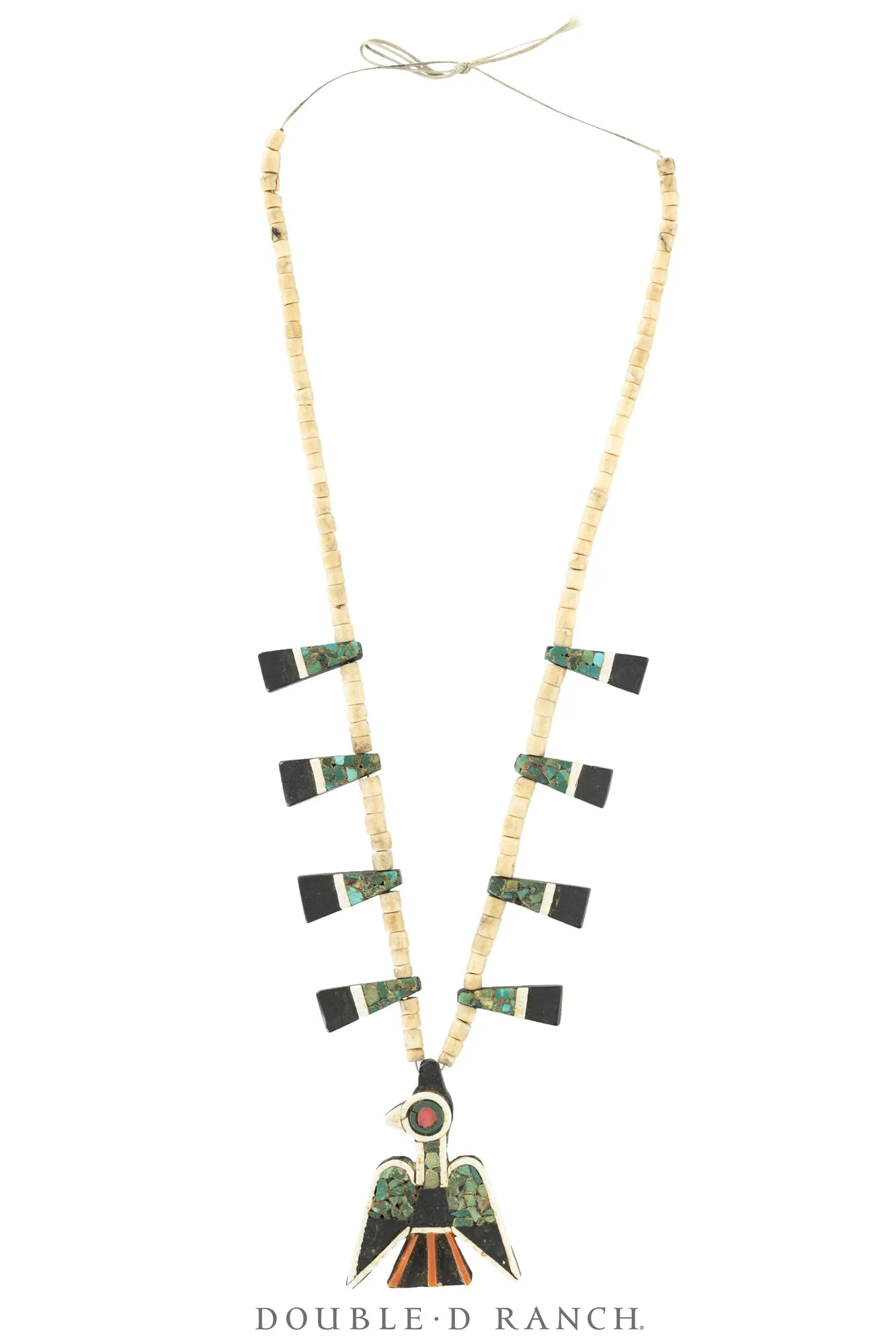 Necklace, Thunderbird, Santo Domingo Depression, Battery Bird, Vintage, 1940's, 3462