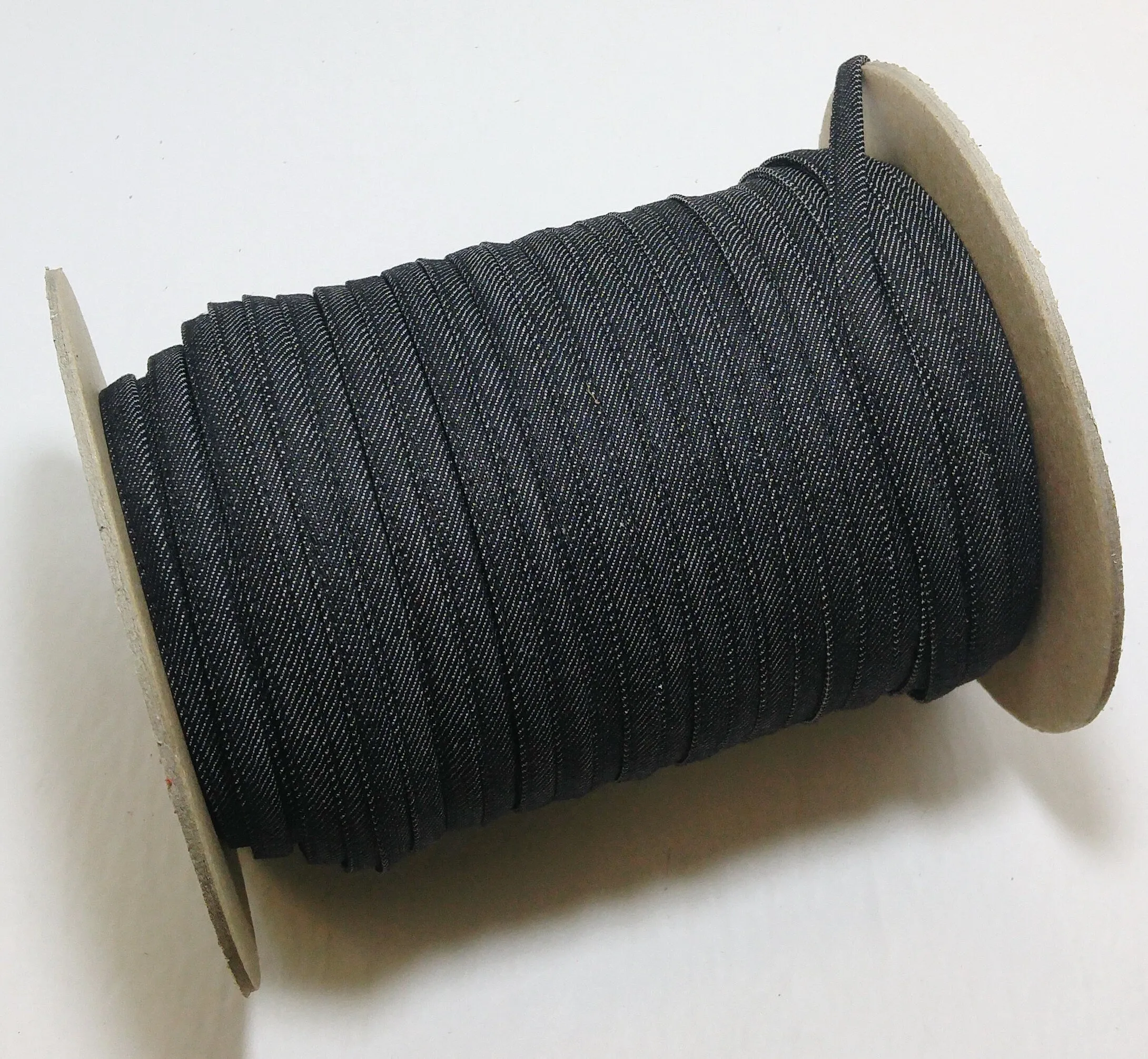 NEW COLOR!!!   1/4" Stitched and Folded Jewelry/Belt Cord in Dark Navy Denim (10 YDS) 2635XTDEN