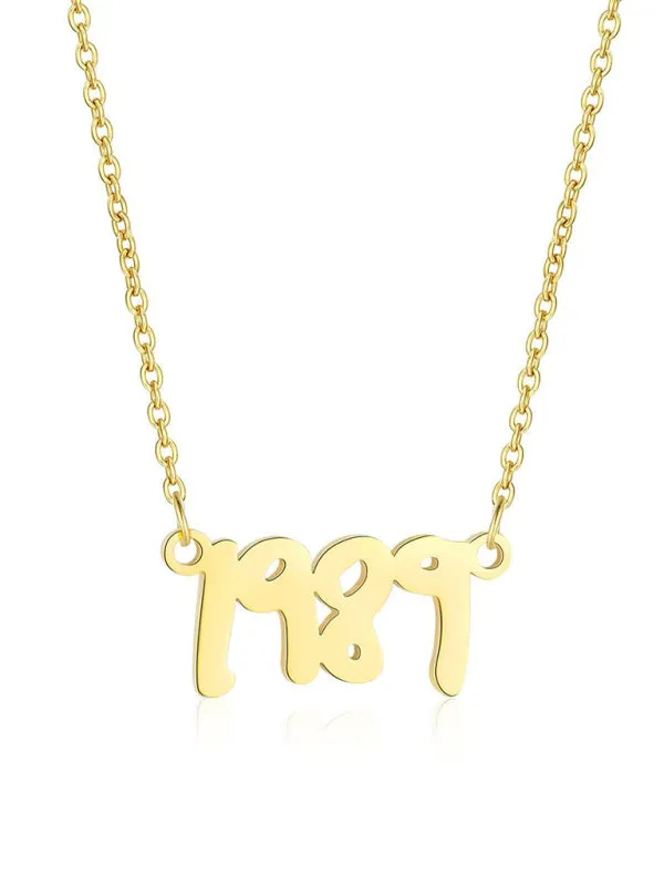 New fashionable golden letter golden number pendant clavicle chain