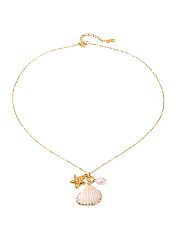 New ocean series pearl accessories, fashionable and versatile starfish shell necklaces and necklaces