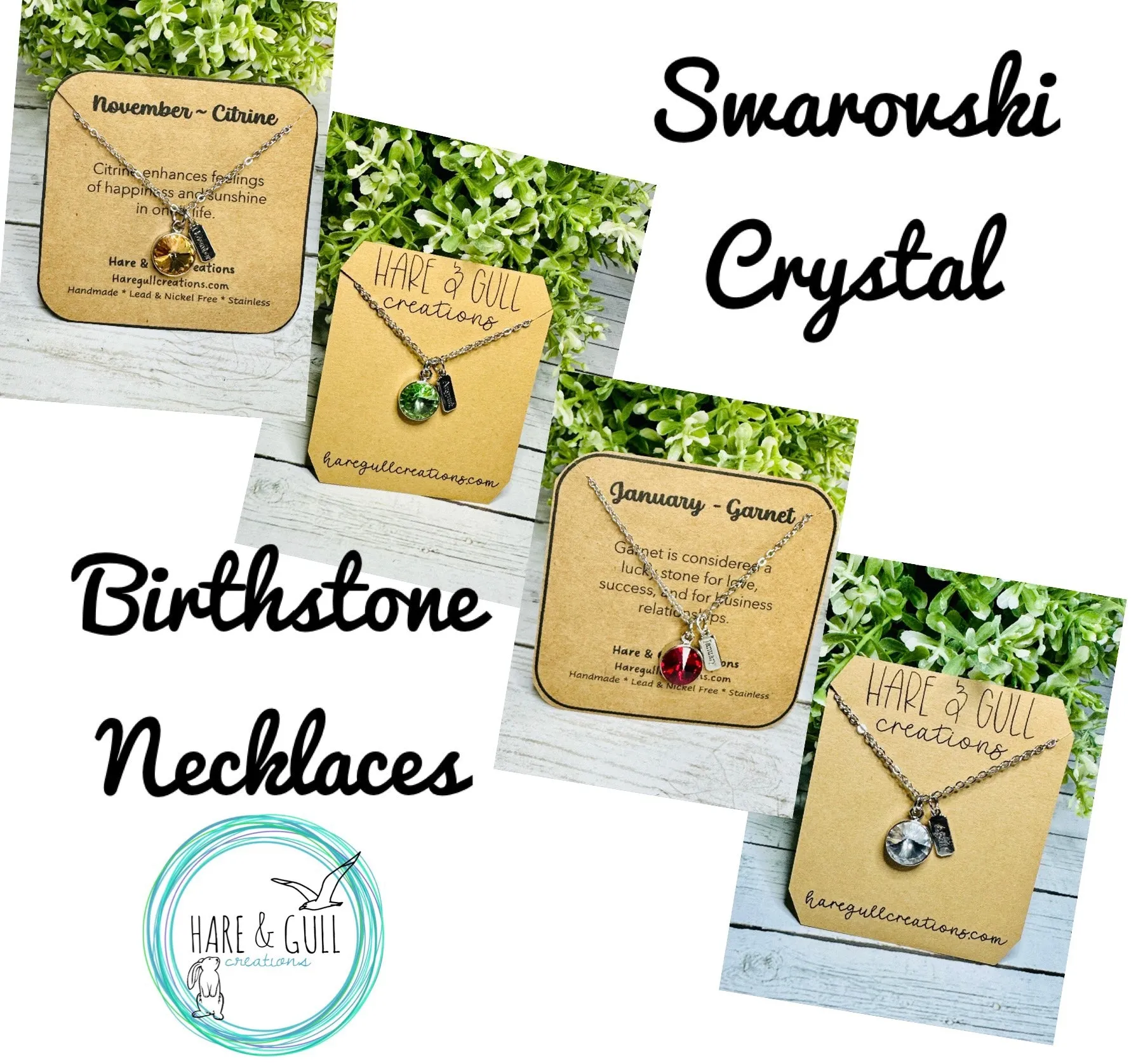 NEW Swarovski Crystal Birthstone Neclaces