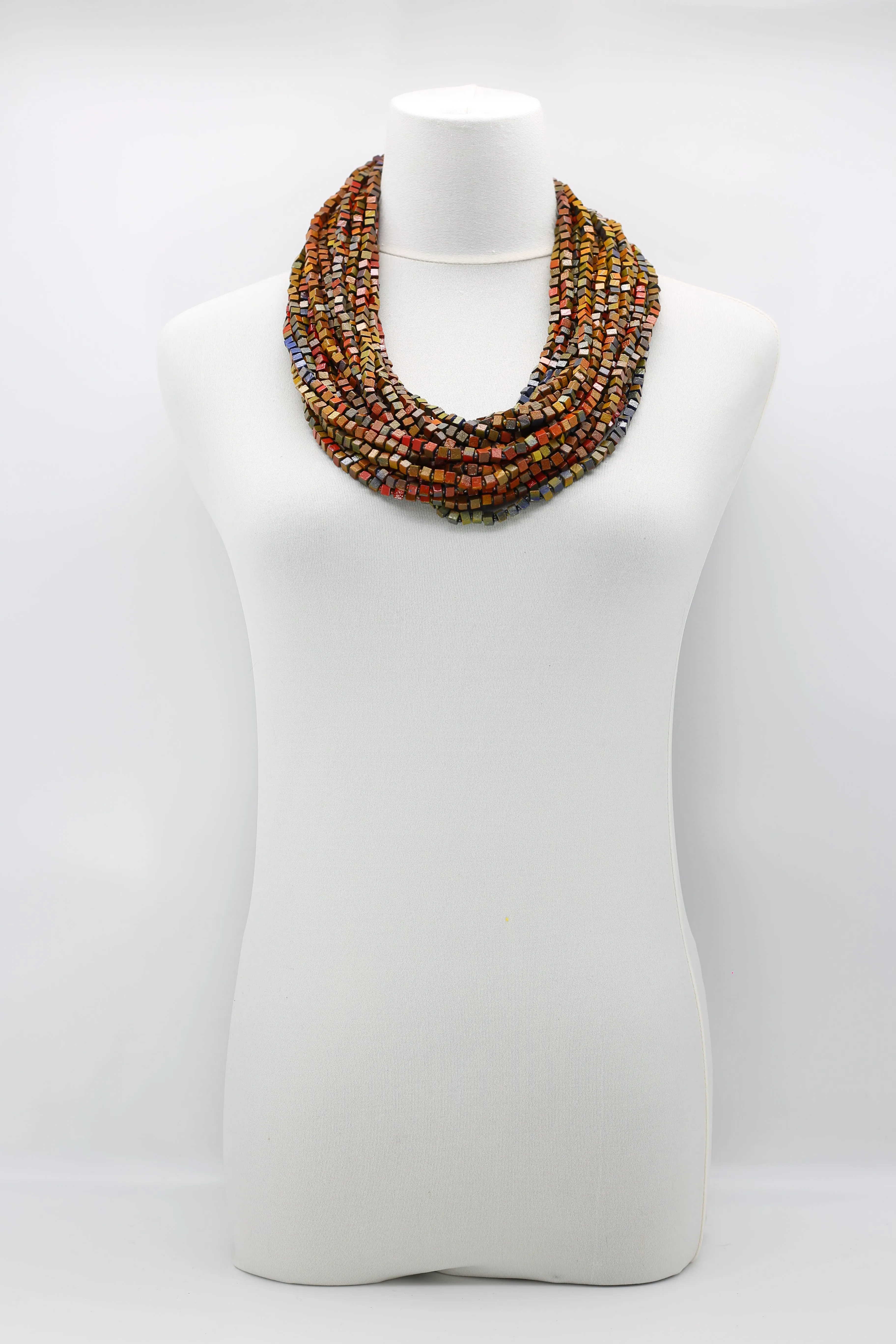Next Pashmina Necklace Wooden Beads - Hand-painted - Gaudi