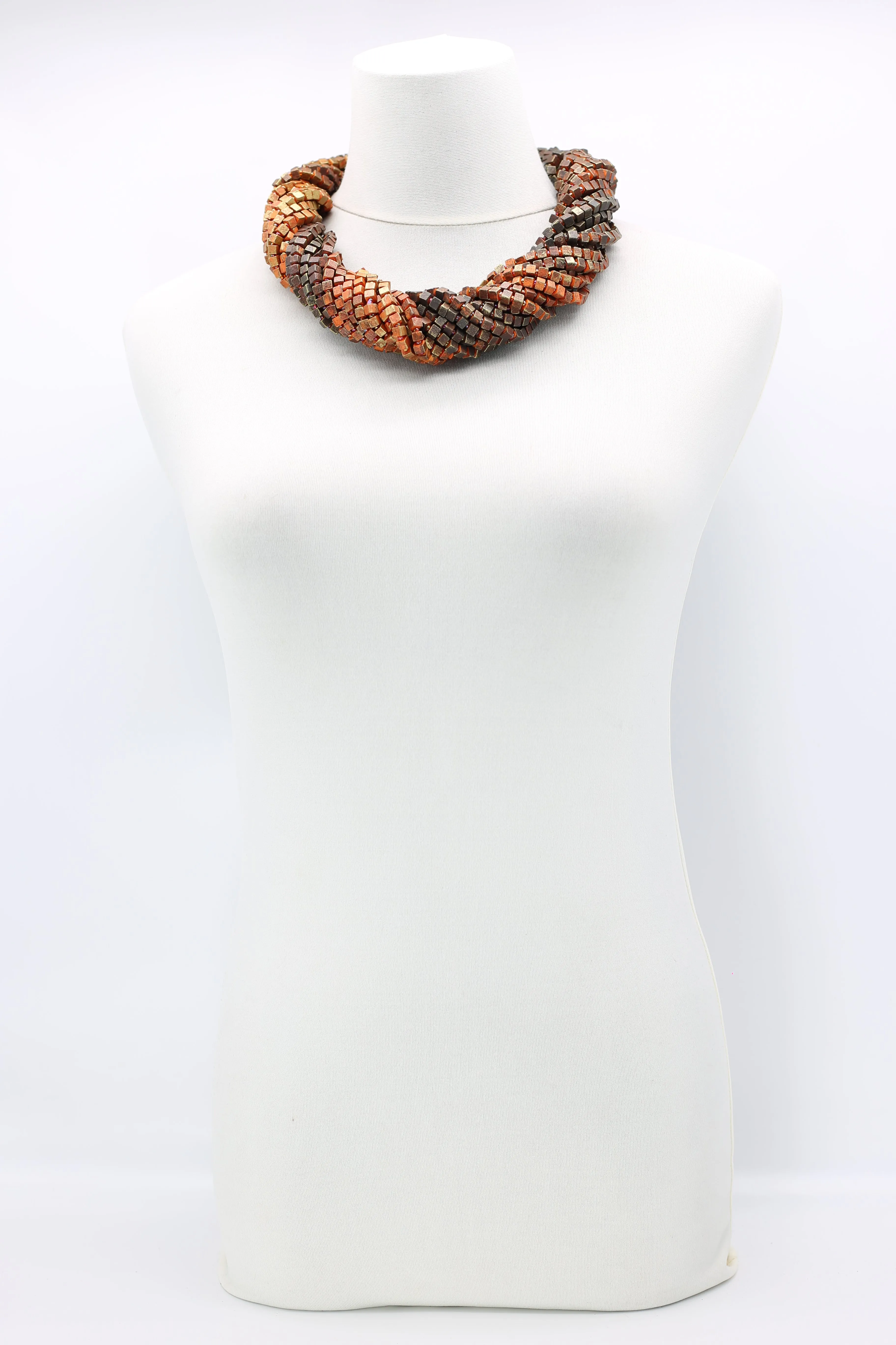Next Pashmina Necklace Wooden Beads - Hand-painted - Gaudi