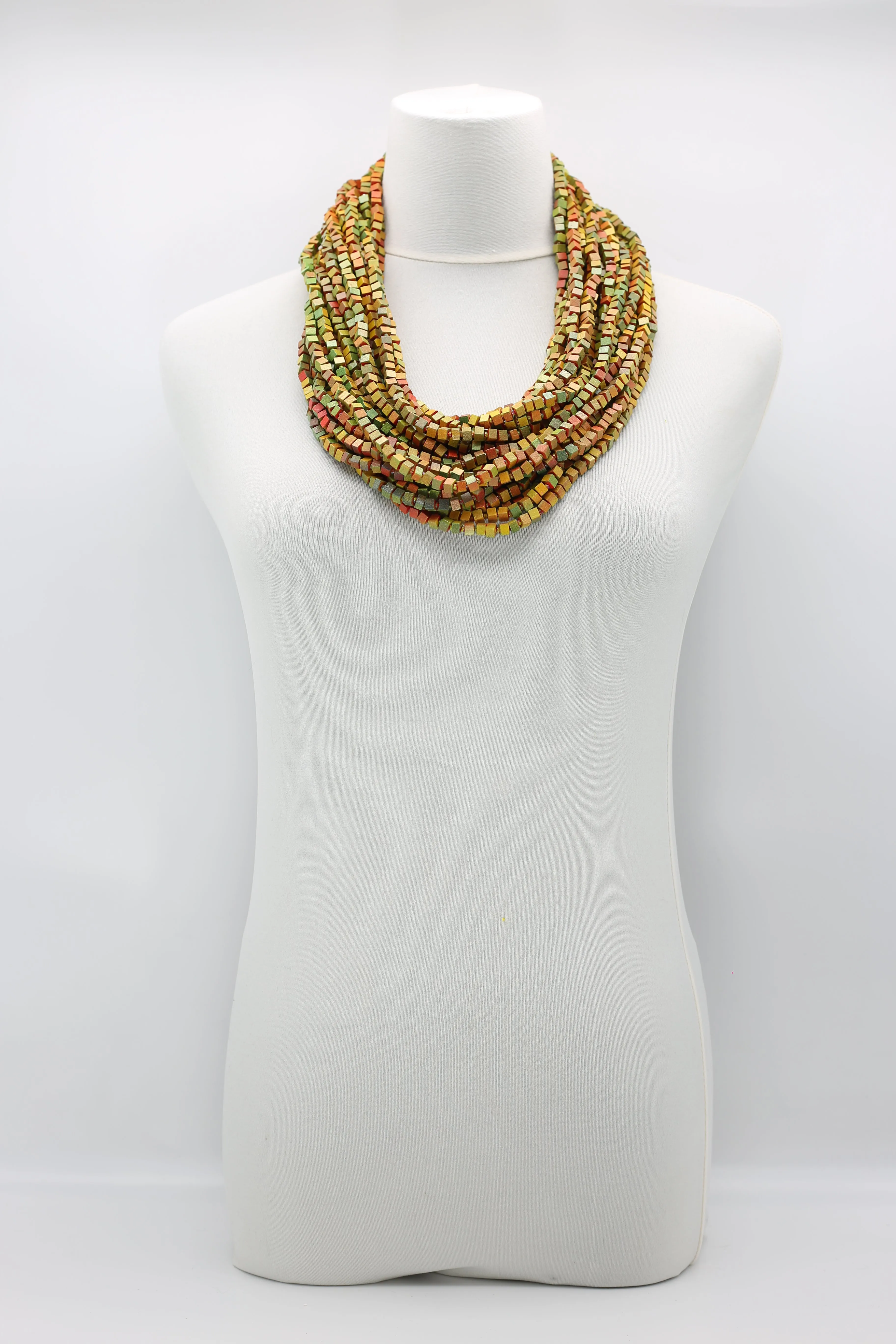 Next Pashmina Necklace Wooden Beads - Hand-painted - Gaudi