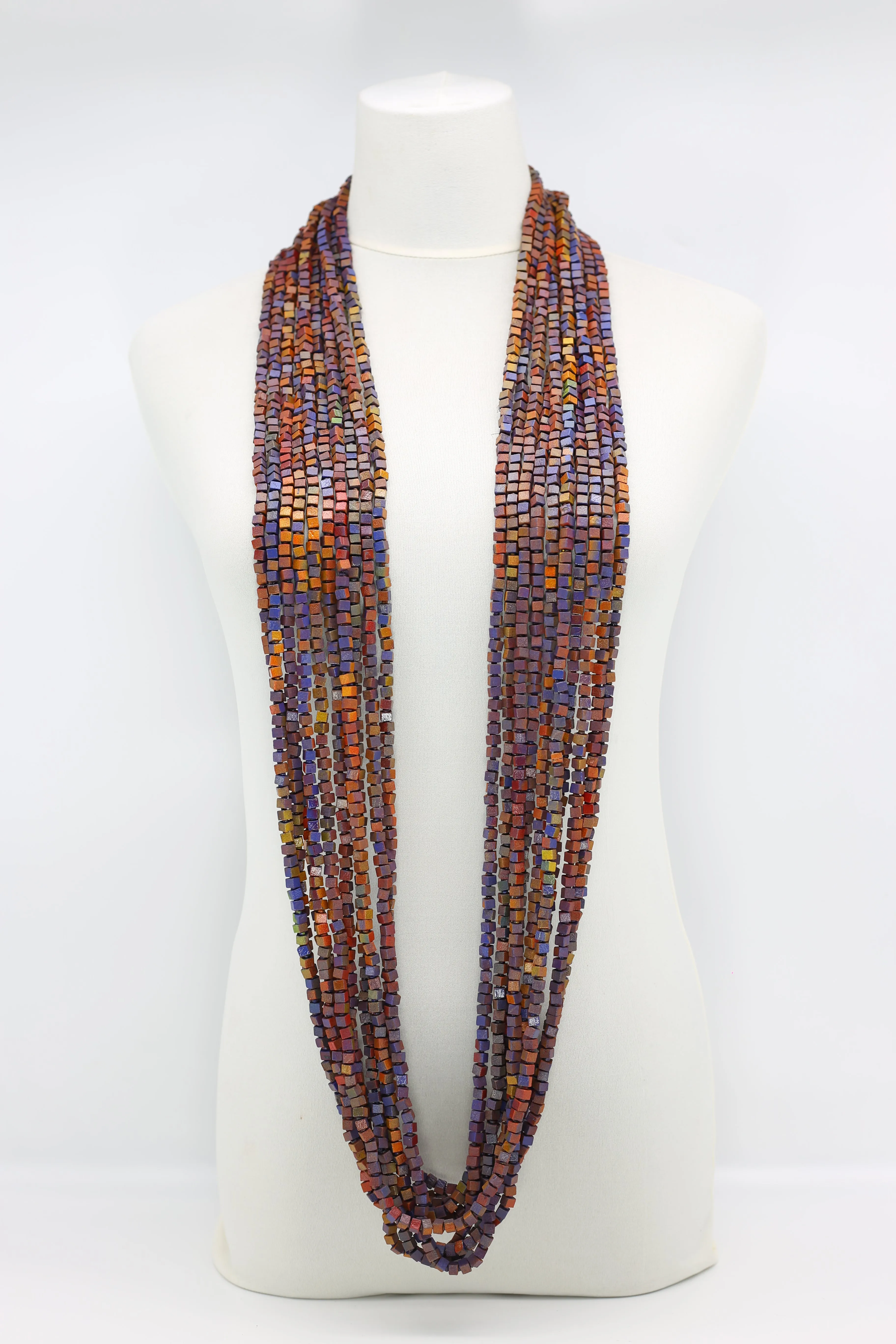 Next Pashmina Necklace Wooden Beads - Hand-painted - Gaudi