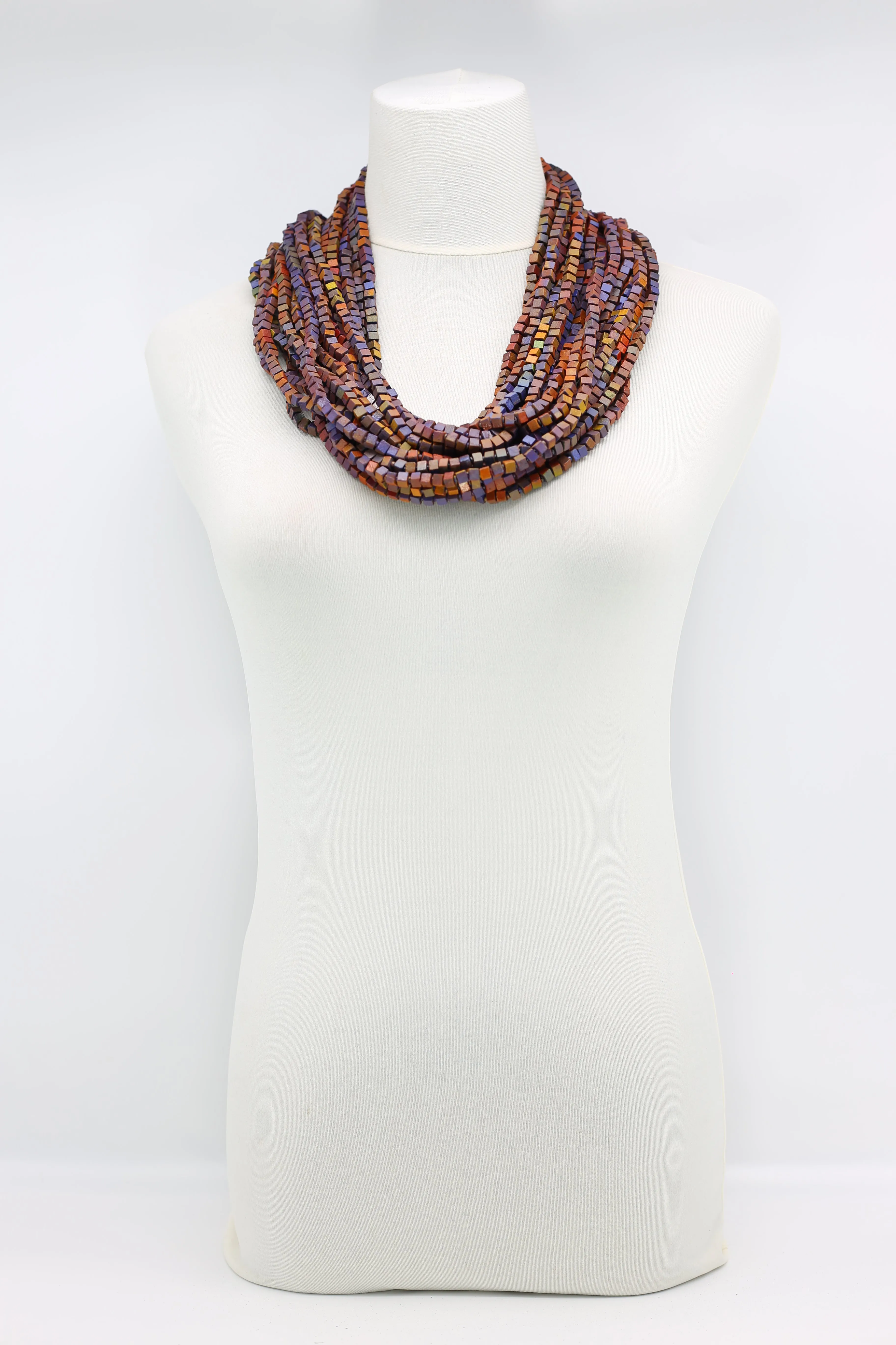 Next Pashmina Necklace Wooden Beads - Hand-painted - Gaudi