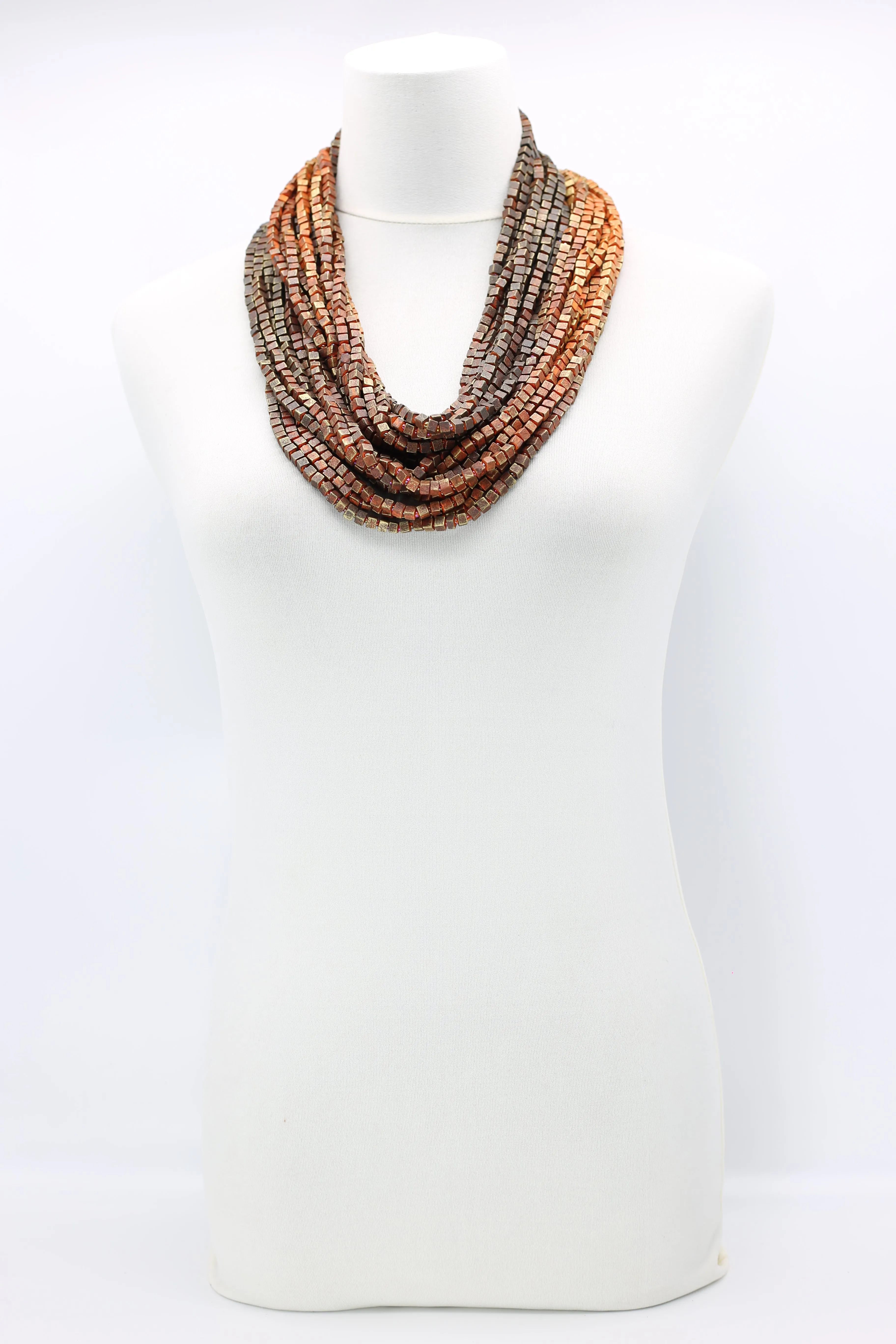 Next Pashmina Necklace Wooden Beads - Hand-painted - Gaudi