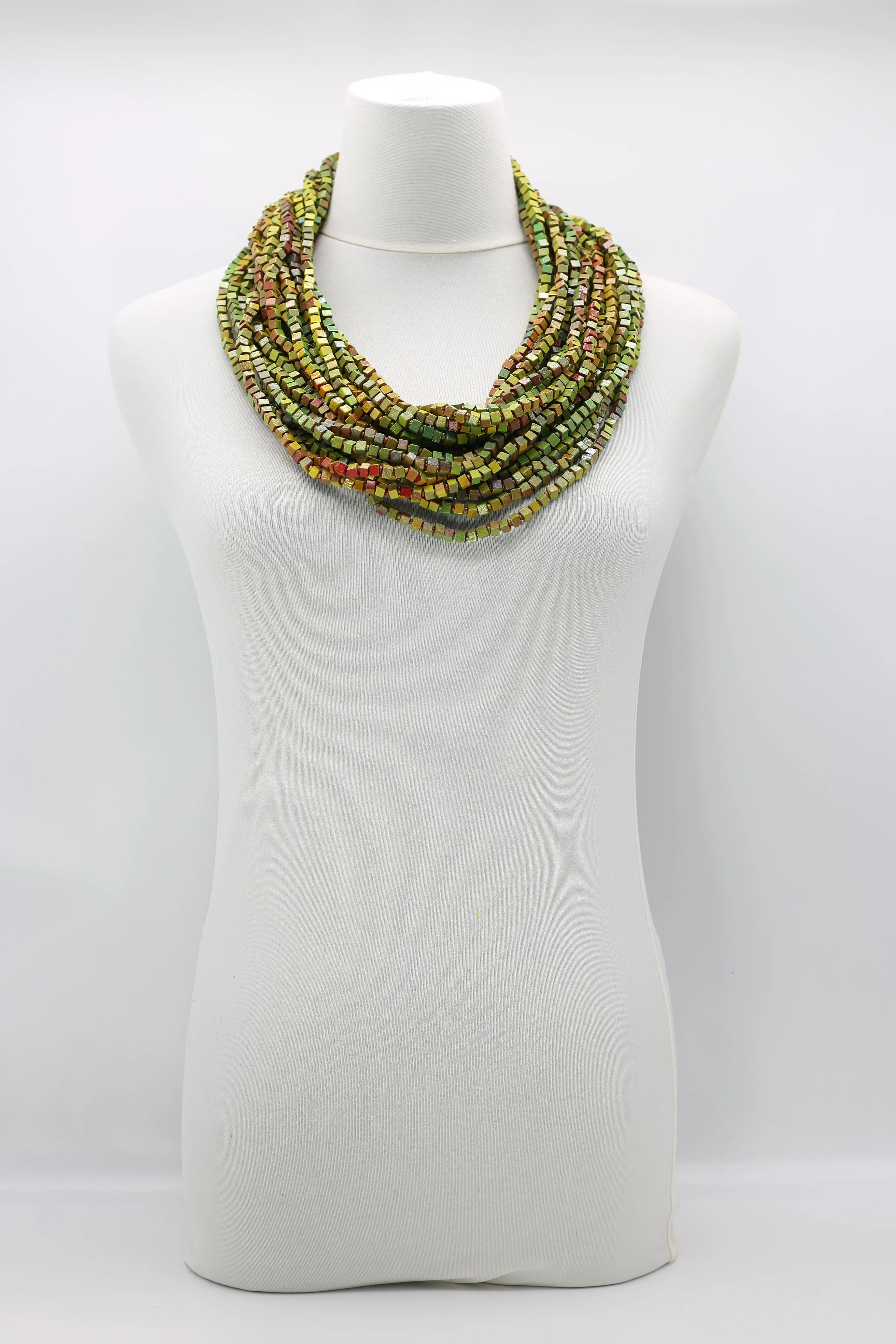 Next Pashmina Necklace Wooden Beads - Hand-painted - Gaudi