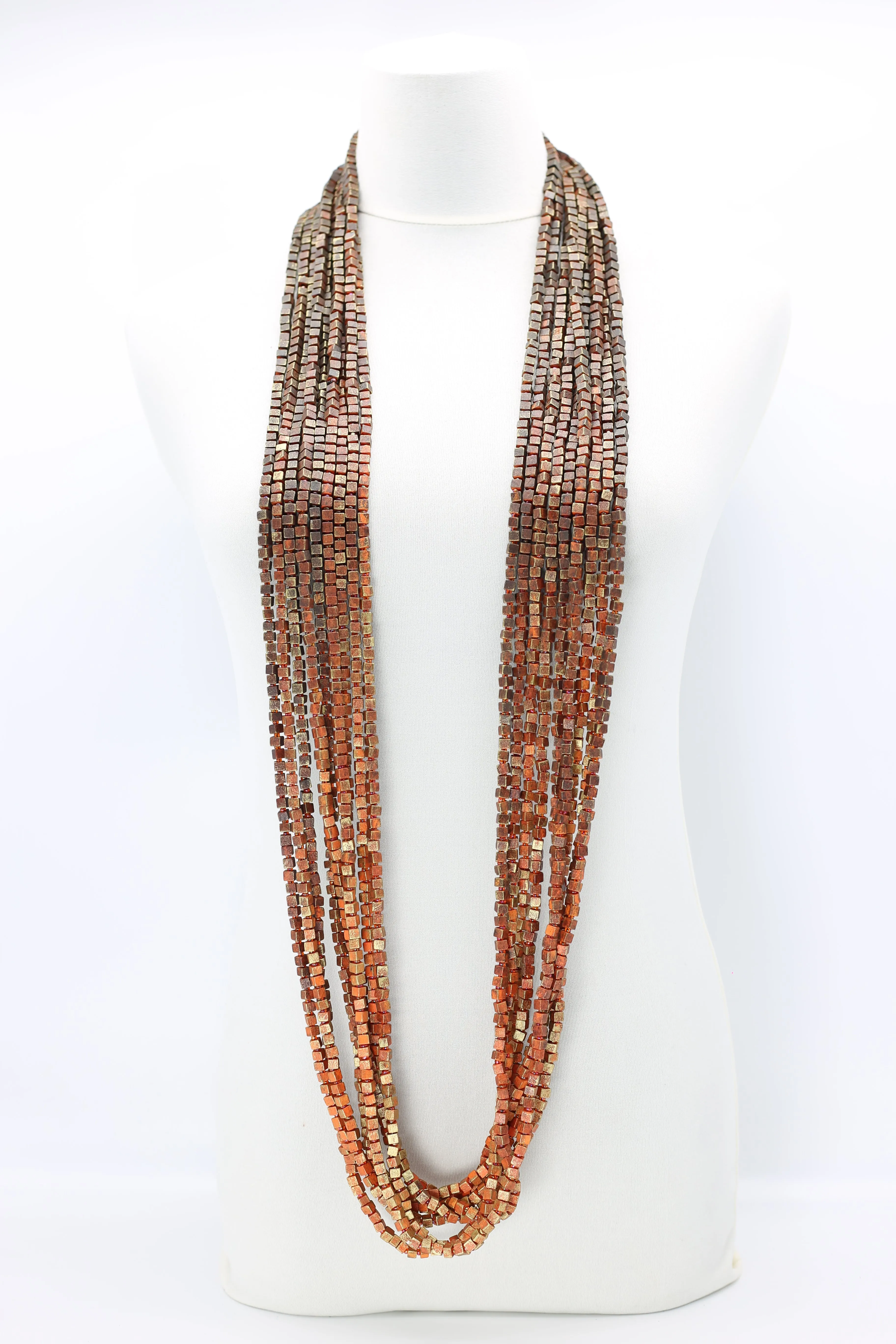Next Pashmina Necklace Wooden Beads - Hand-painted - Gaudi