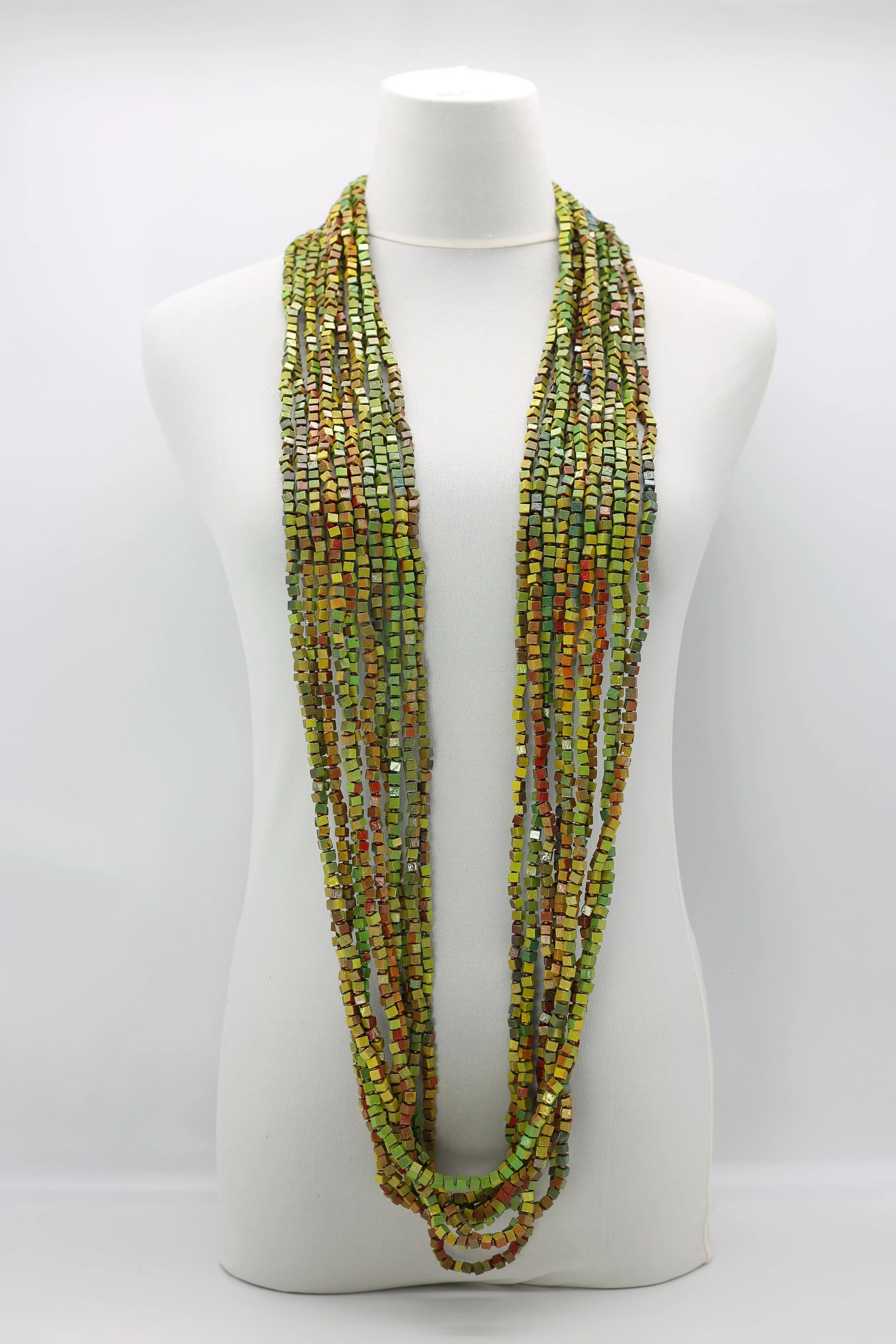 Next Pashmina Necklace Wooden Beads - Hand-painted - Gaudi