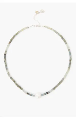 NS-14368 moss aquamarine necklace