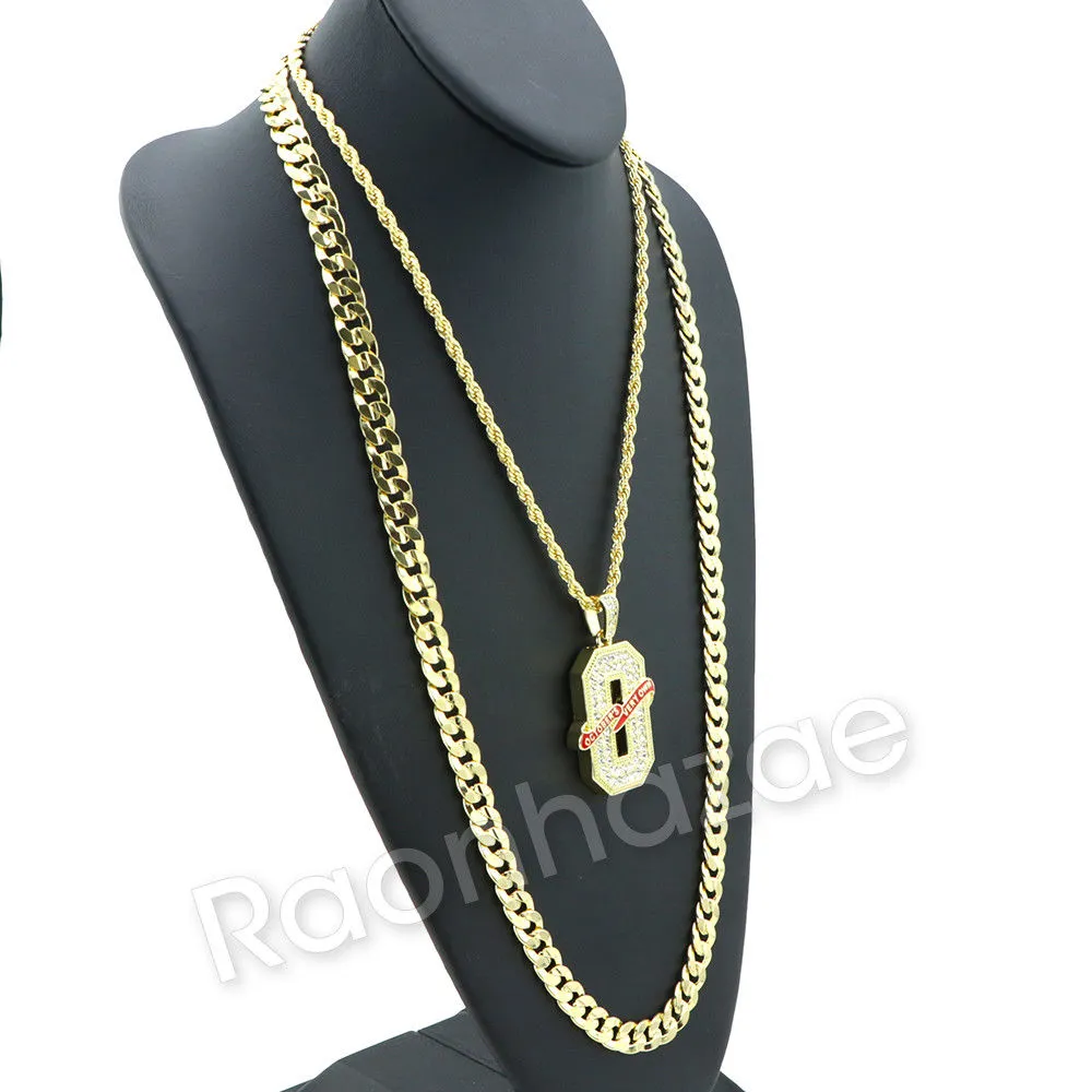 OCTOBER'S VERY OWN CHARM ROPE CHAIN DIAMOND CUT CUBAN CHAIN NECKLACE 72