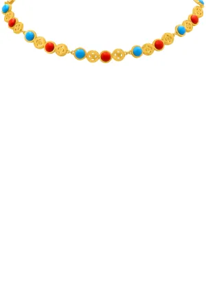 Olimpia's Coral & Turquoise Statement Choker