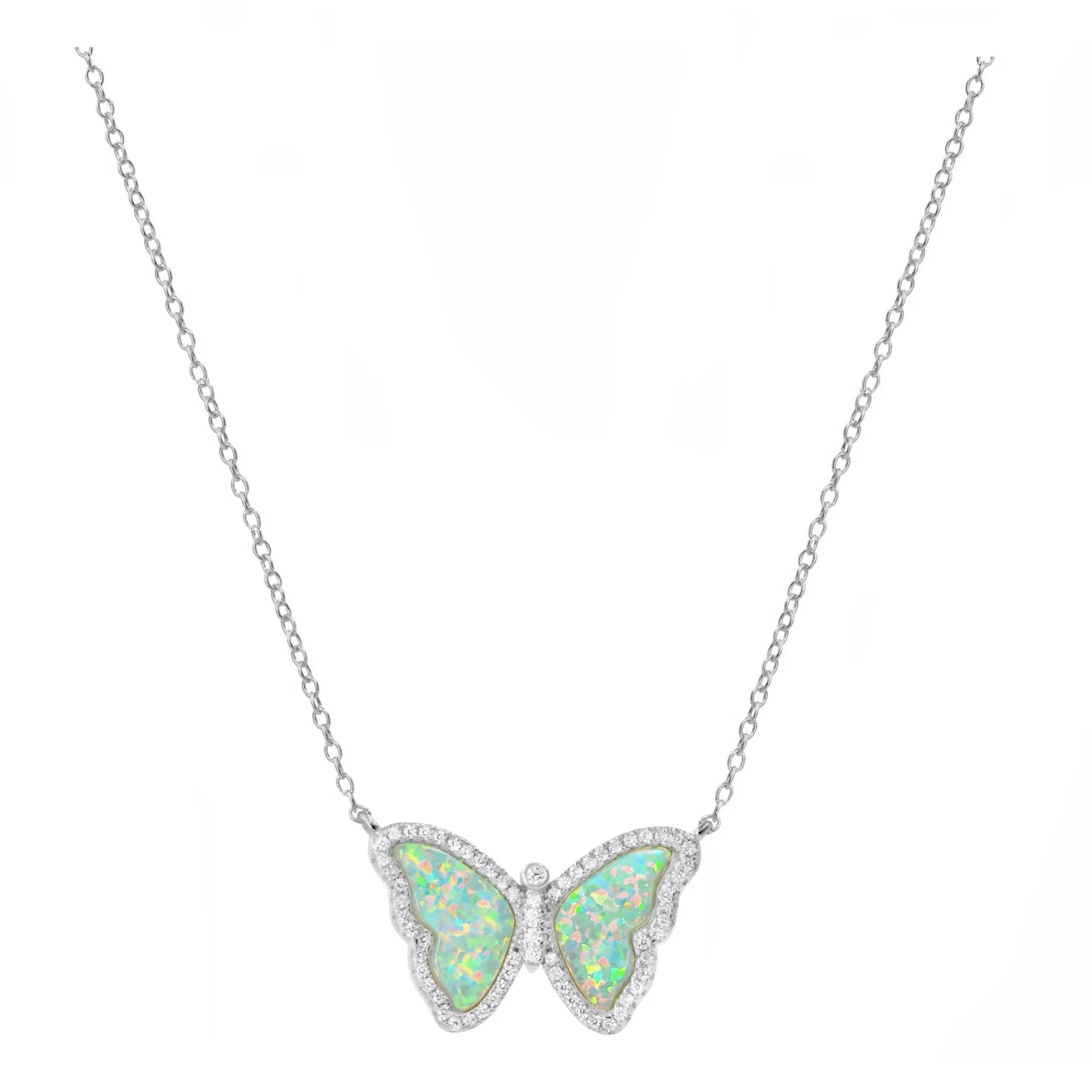 Opal Butterfly Necklace (Available in 10 Colors)
