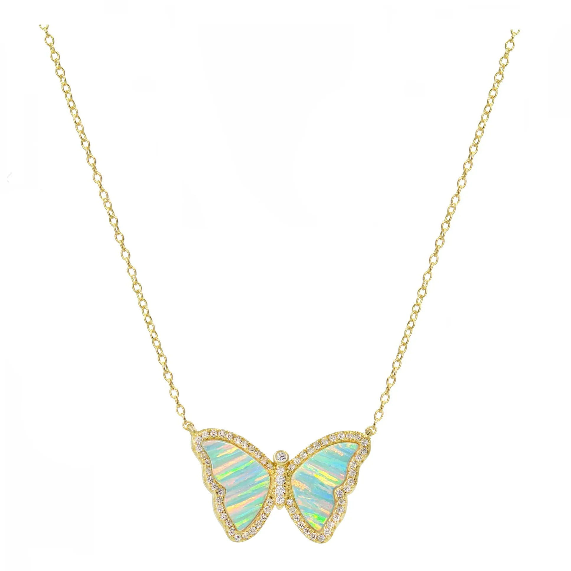 Opal Butterfly Necklace (Available in 10 Colors)