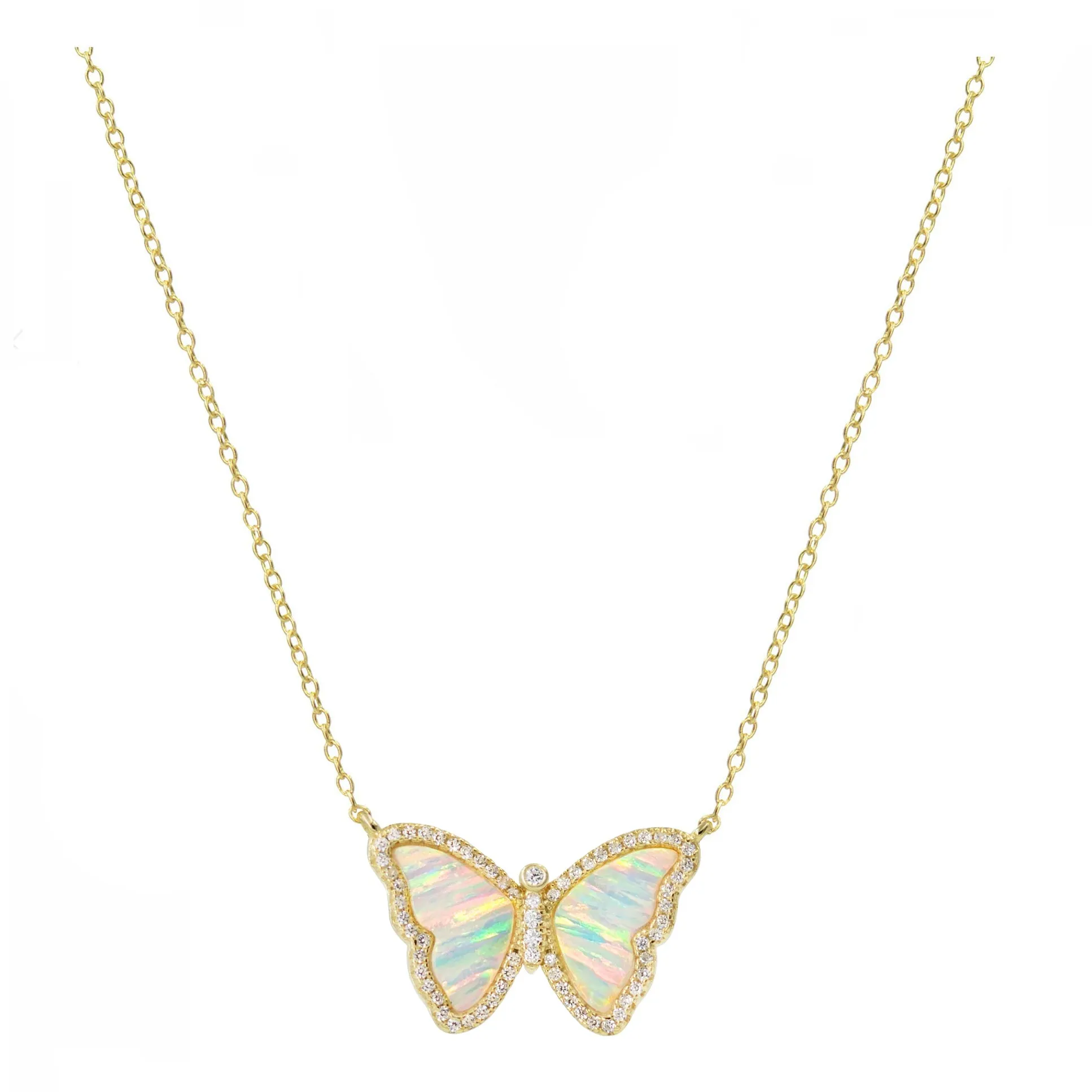 Opal Butterfly Necklace (Available in 10 Colors)