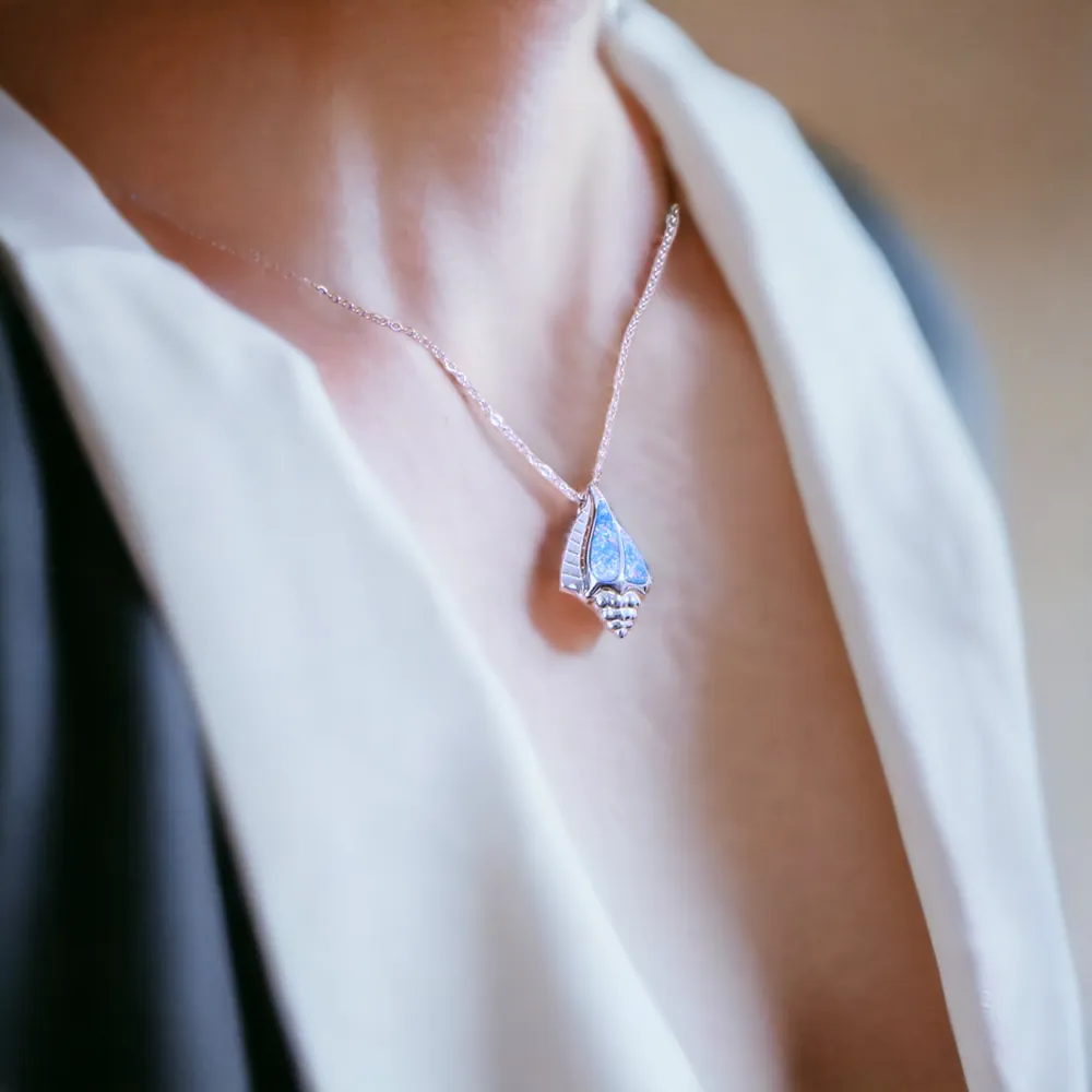 Opal Conch Shell Pendant