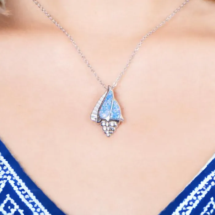 Opal Conch Shell Pendant