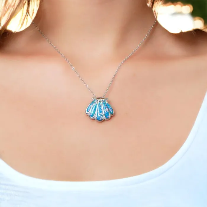 Opal Ocean Oyster Shell Pendant