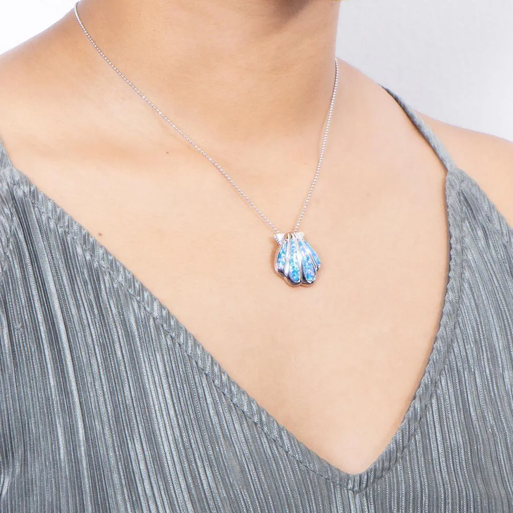 Opal Oyster Shell Pendant