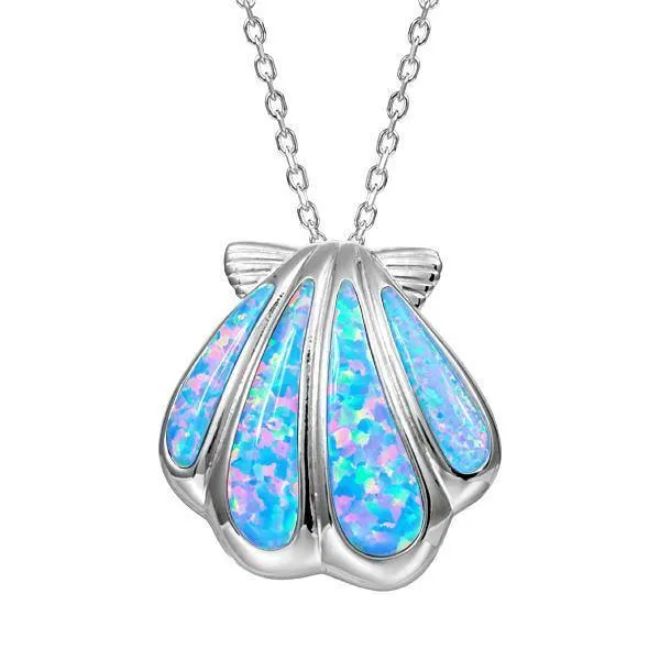 Opal Oyster Shell Pendant