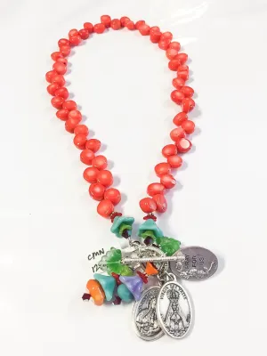 Orange coral necklace by Cynthia Morehouse